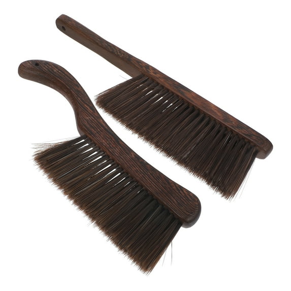 2pcs Wood Handle Whisk Broom Brush Soft Brush Bench Duster for Bed Counter Sofa