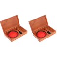 thumbnail image 1 of FENGGUIQU 2-Pack Portable Wood Stamp and Ink Pad Organizer, Multifunctional Storage for Crafting and Stationery Supplies, 1 of 6
