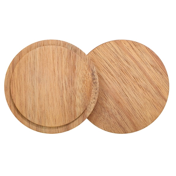 Set of 2 Wooden Lids Decorative Covers for Coffee Mugs, Tea Cups, Jars, and Drink Cups