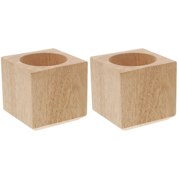 Set of 2 Wooden Decorative Flower Pots for and Indoor Plants, Stylish Household Plant Containers