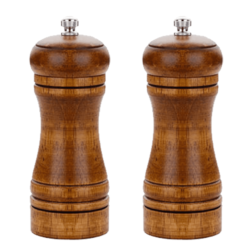 Pack Of 2 Wooden Pepper Grinder Salt Mill With Adjustable Ceramic Core Spice  Mill Manual Coarseness Mills Refillable Small Peppercorn Chili Fits In Ho
