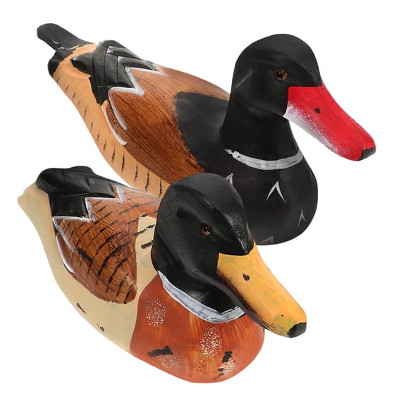 2pcs Wooden Duck Ducks Decoration Wooden Mandarin Ducks Statue Home Decoration Wedding Gift for Couple