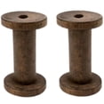 thumbnail image 1 of 2pcs Wooden Empty Spools for Wire, Bobbins Wood Sewing Embroidery Thread Spool Bobbins for Wire Weaving Arts DIY Wood Projects, 1 of 7