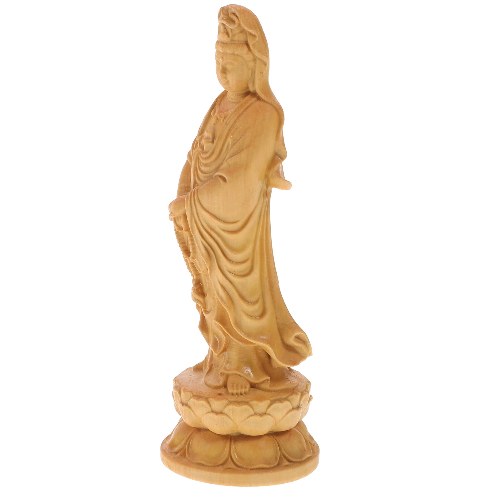 Guichaokj 2pcs Wooden Guanyin Guan Yin Statue Quan Yin Decorative
