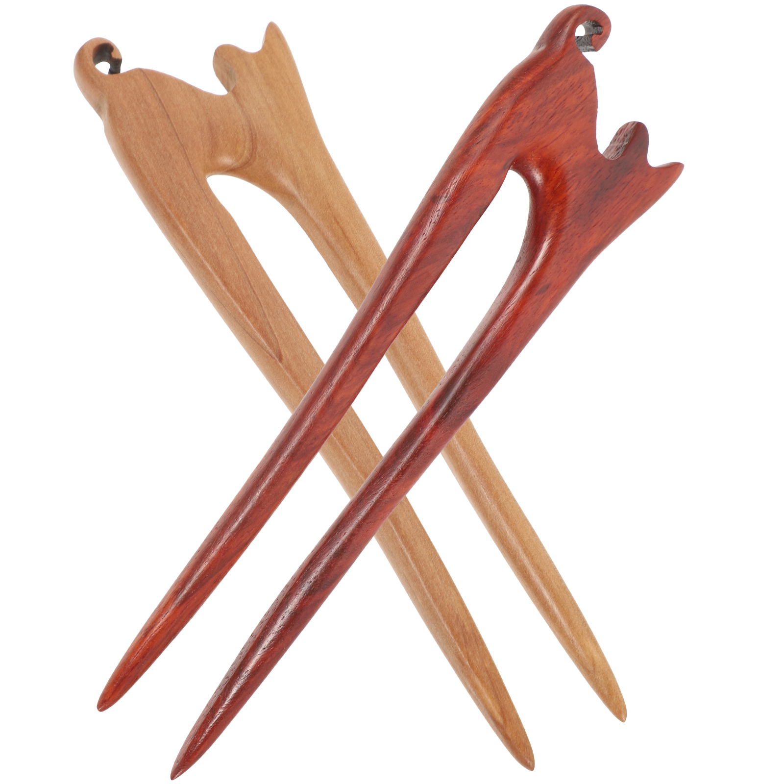 2pcs Wooden Hair Chopstick Girls Hair Fork Cat Hair Stick Women Lovely