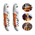 thumbnail image 1 of 2pcs Wooden Handle Wine Bottle Opener, Stainless Steel Waiters Corkscrew for Wine Bottle, Multifunctional Cork Screw for Waiter, 1 of 7