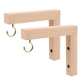 thumbnail image 1 of 2pcs Wooden Hanging Plant Brackets Garden Hooks Bird Feeder Outdoor Wall Mount Hooks, 1 of 6