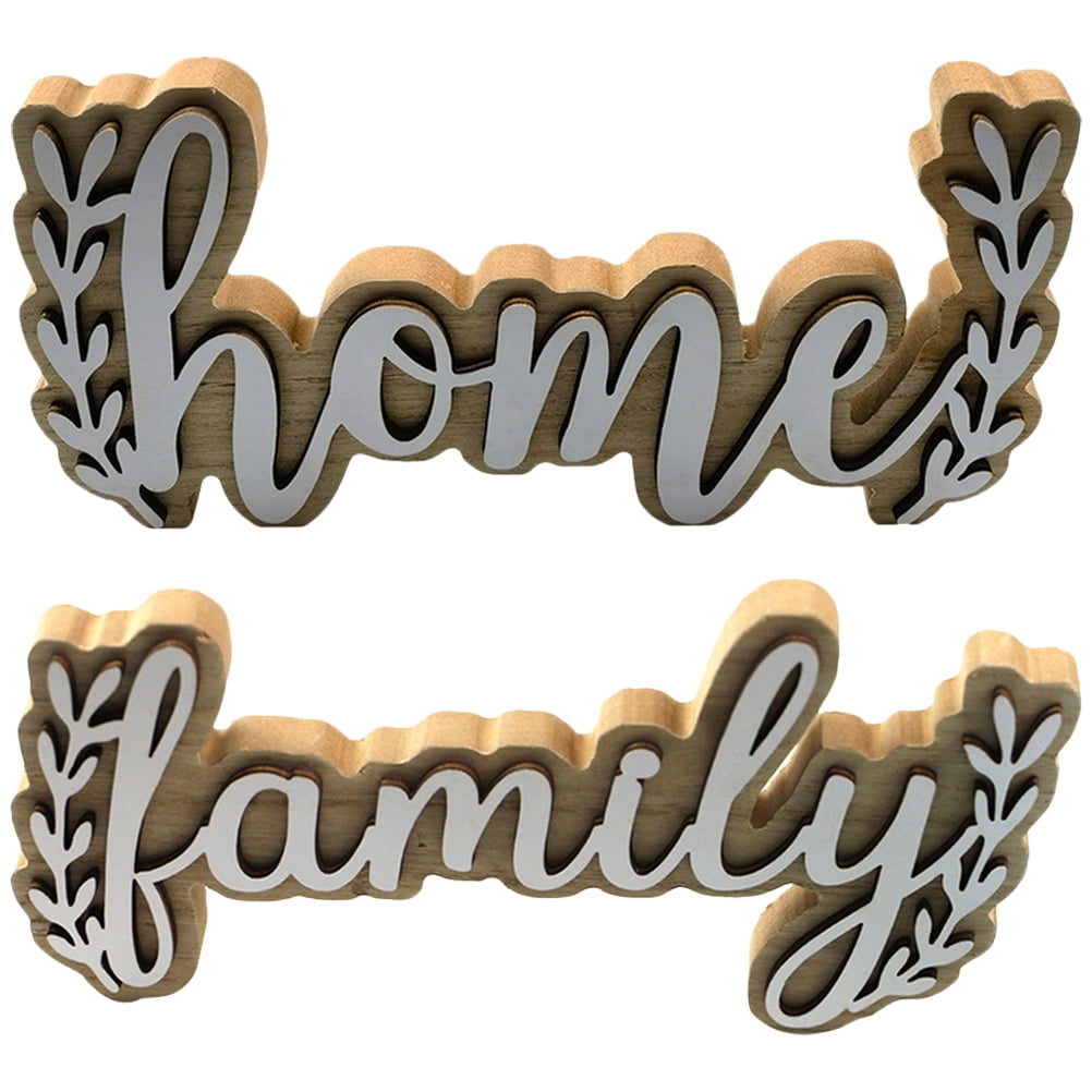 2pcs Wooden Letter Home Letter Sign Desktop Decoration Wedding Wooden ...