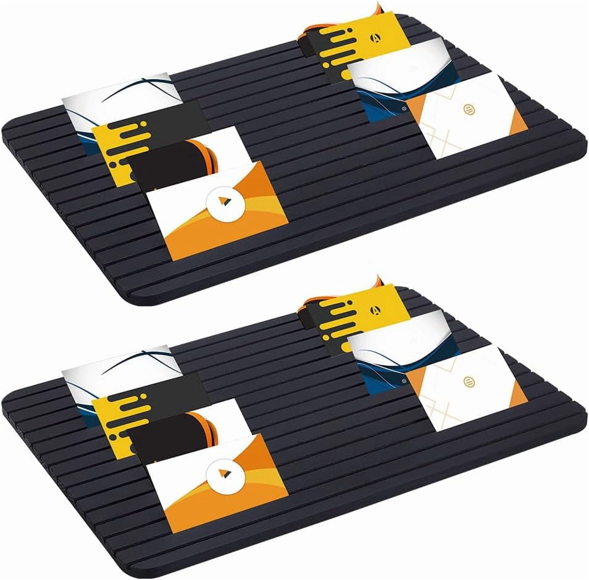 2pcs Wooden Name Card Display Holders Rectangle Black 390x280x9mm slot: 3mm