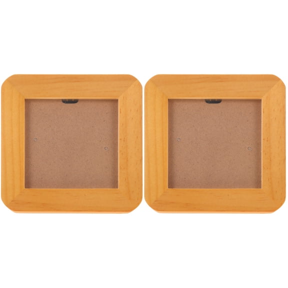 2pcs Wooden Photo Frame Desktop Picture Frame Specimen Display Frame No Paperboard
