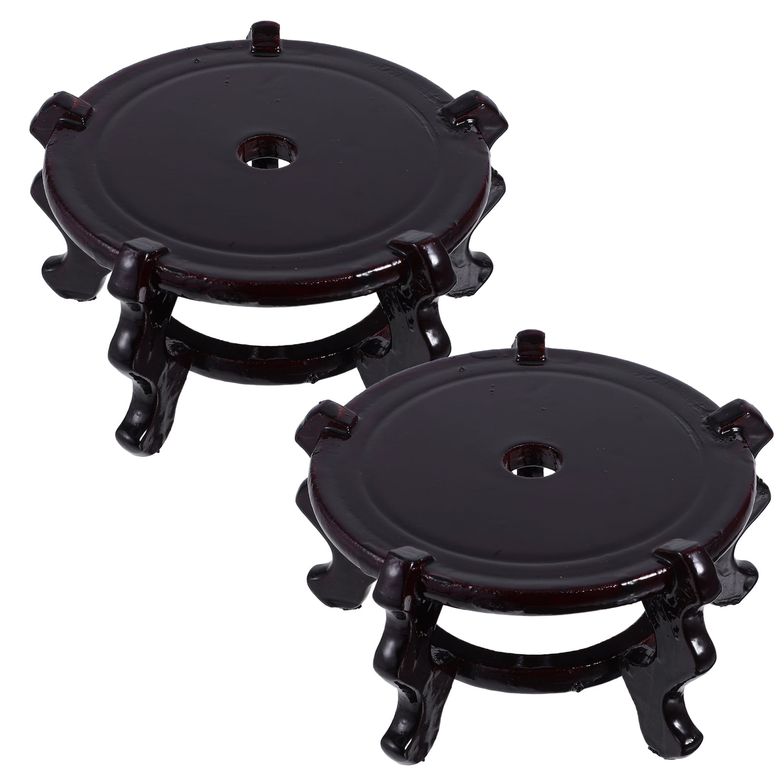 Feng Shui Import Fishbowl Stand – 6.5 Inch Dark Rosewood Display Stand For Bowls, Vases, Planters