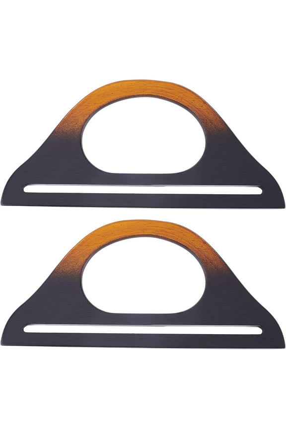 2pcs Wooden Purse Handles D-Shaped Wooden Bag Handles Handbag Handle Replacement Handmade Bag Handles Macrame Bag Handles 9.84.6inch for DIY Beach Bag Straw Bag Shopping Tote Crochet Bag Colorful