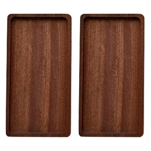 CIMAXIC Wooden Serving Tray Brown Decorative Snacks Tray for Planting 2Pcs