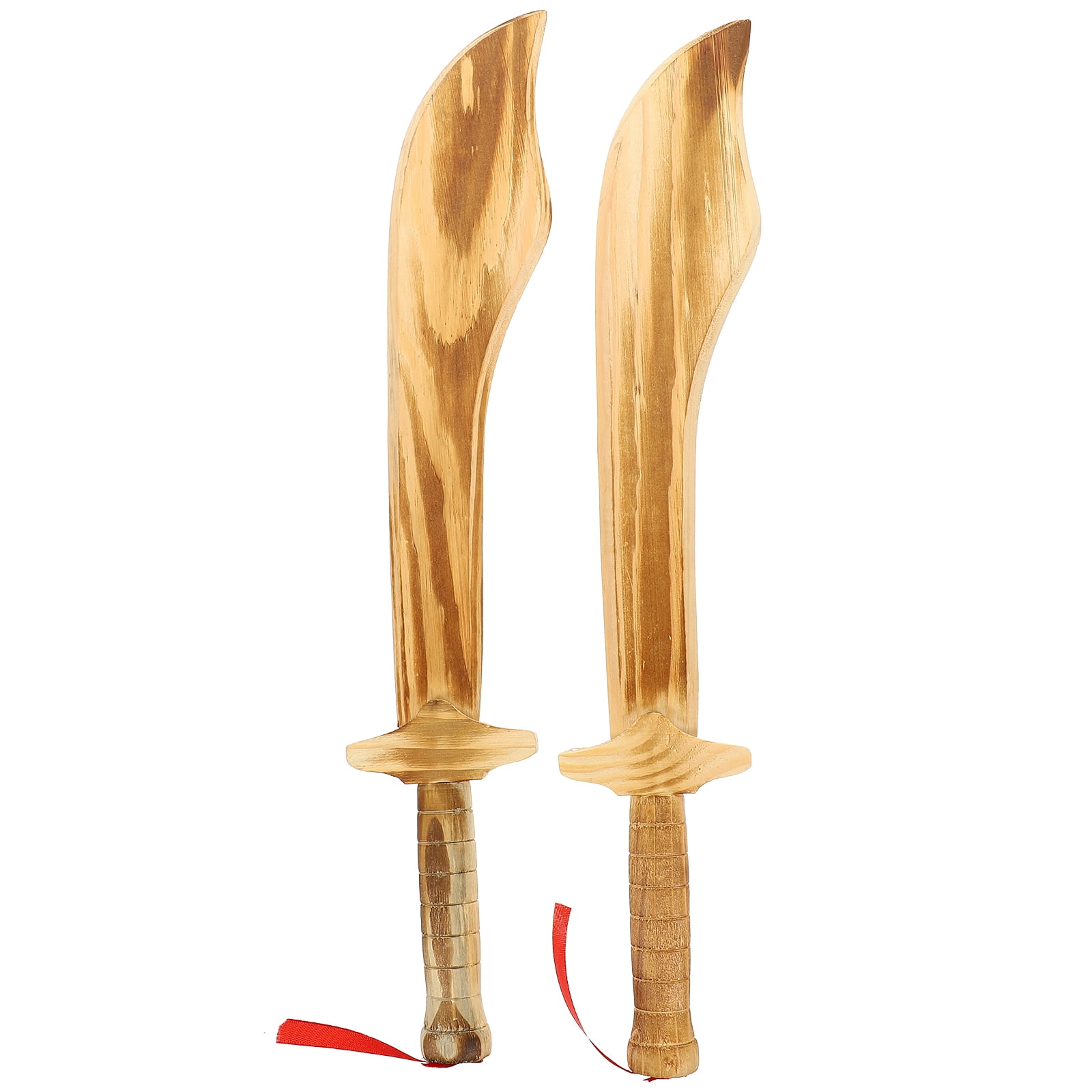 2pcs Wooden Toy Swords for Kids Wood Sword Toy Simulation Wooden Toy