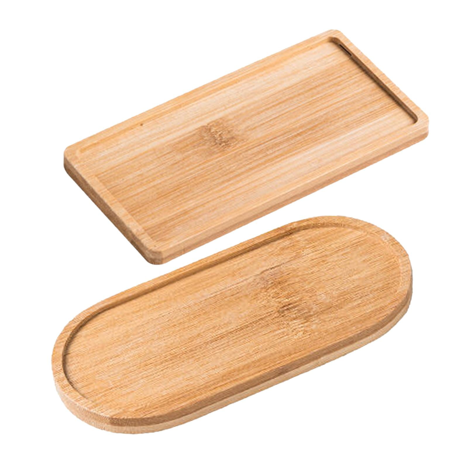 Wooden Tray, Oil Dispenser and Vanity Tray (2 Pack), Wooden Serving Tray
