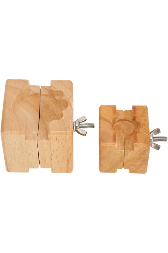 2pcs Wooden Watch Movement Holder Base Set, Repairing Tool with Large and Small Sizes, Non - Scratch Composite Wood Stand for Watchmakers DIY Enthusiasts