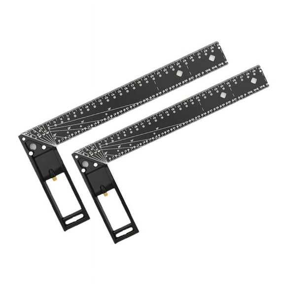 2pcs Woodworking Square Ruler for Precise Measuring,Square 45/90 Degree Multifunctional Gauge Angle