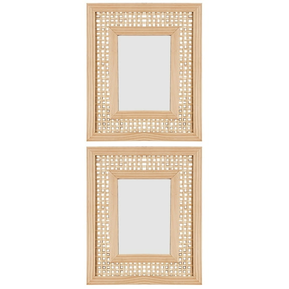 2pcs Woven Picture Frame Boho Photo Frame Craft Picture Frame Wood Picture Frame for Wall Art