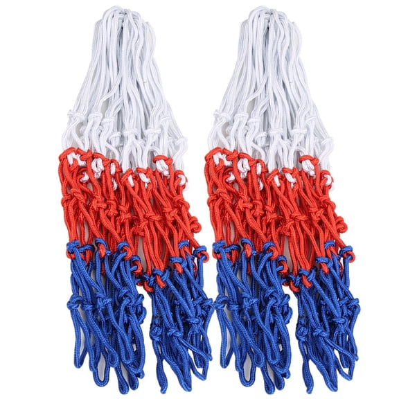 2pcs Woven Tricolor Children Basketball Ring Nets Rack Grid Rim Mesh for Outdoor Sports Training Gueiykk
