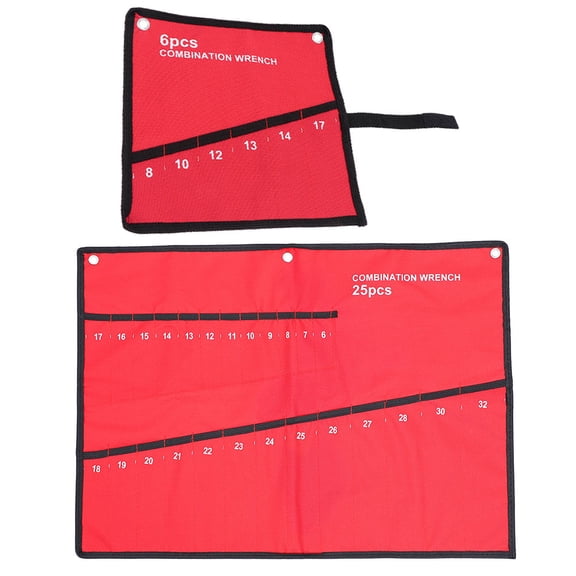 2pcs Wrench Bags Red Multipurpose Tool Organizers for Workshop Use