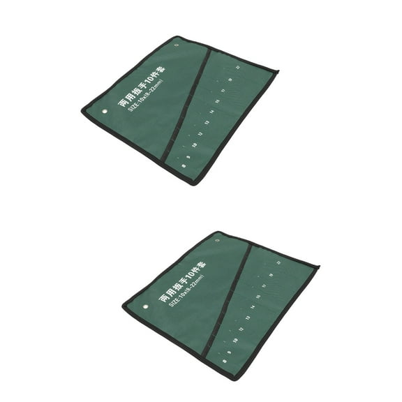 RENACLIPY Renaclipy Tool Roll Organizer Wrench Pouch Green for Storage 2Pcs