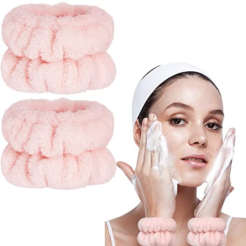 2pcs Wrist Bands for Washing Face, Microfiber Face Washing Wristbands, Arm Wrist Towels, Spa Face Wash Wristbands, Stretchy Absorbent Wash Band for Woman Children