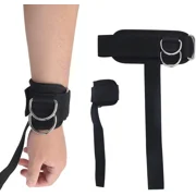 2pcs Wrist Straps for Weightlifting with D Ring Weight Lifting Straps Deadlift Straps for Cable Machine Workout Gym