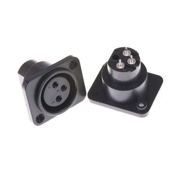 2pcs XLR Female Jack 3 Pin 3-Pole Panel Mount Chassis Socket Connector