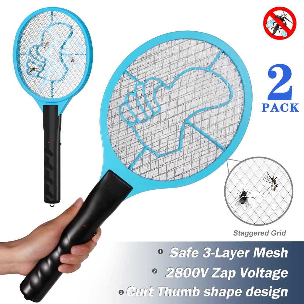 2pcs YT 2800V Mosquito Fly Swatter Lovely Thumb Shape Handheld Insect ...