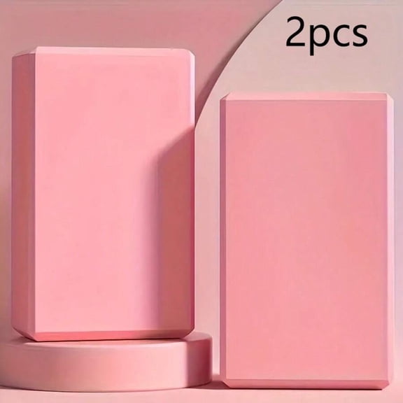 2pcs Yoga Bricks, Pilates Bricks, Foam Yoga Bricks - Supportive Latex-Free EVA Foam - Soft Non-Slip Surface With Beveled Edge Design, Suitable For Yoga, Pilates, Meditation - Provides Stability, Bala