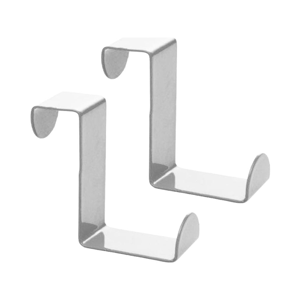 2pcs Z Shaped Heavy Duty Reversible Stainless Steel Over the Door Hooks Coat Towel Hooks Rack Silver Walmart