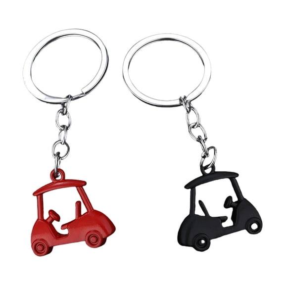 2pcs Zincs Alloy Golf Cart Pendant Keychains Sports Themed Keyring For Golf Enthusiasts Tournament Souvenirs