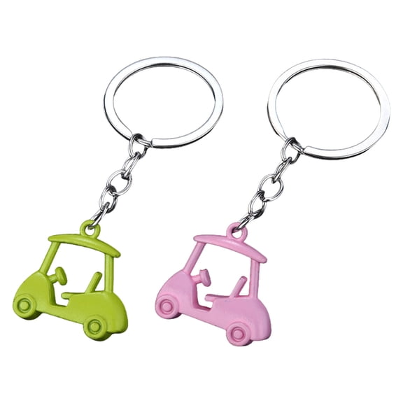 2pcs Zincs Alloy Golf Cart Pendant Keychains Sports Themed Keyring Gift For Golf Enthusiasts Tournament Souvenirs