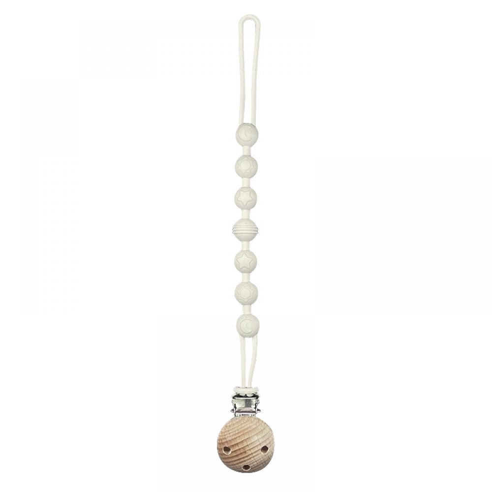 2pcs baby integrated pacifier chain light blue-Color:white