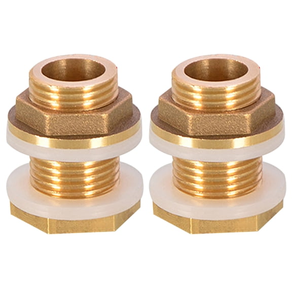 2pcs brass water tank joint thread external thread pipe fitting bulkhead nut joint