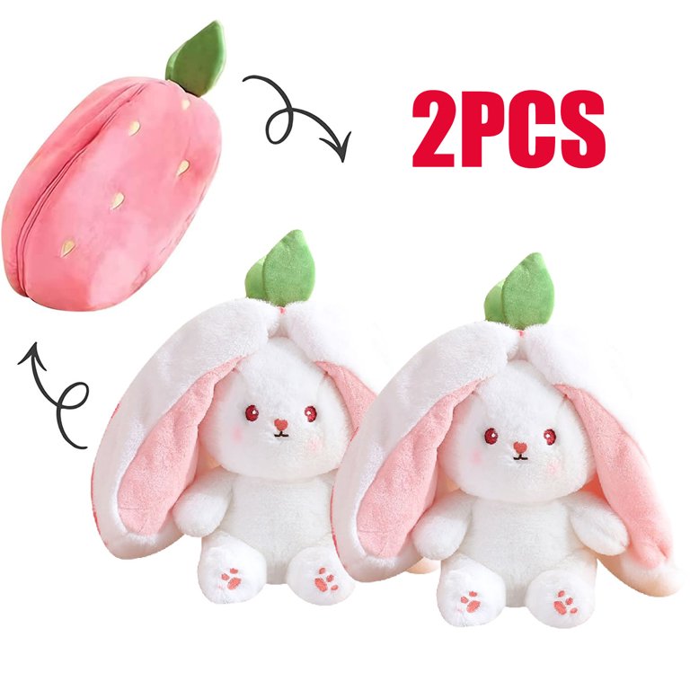 1pc 20-45CM Kawaii Plush Rabbit Toys Cute Round Bunny Holding Peach Stuffed  Animal Doll Pillow Cushion for Baby Kids Girls Gift