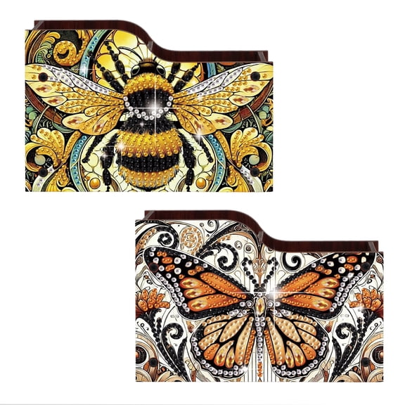 2pcs diamond painting kit wall shelf, Bee and Butterfly Special Edition diamond DIY art kit, home dcor and gift selection