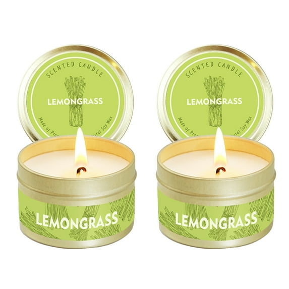 2pcs essential oil scented candles, soy wax cans, natural plant fragrance, creativityStyle:Style6;:;