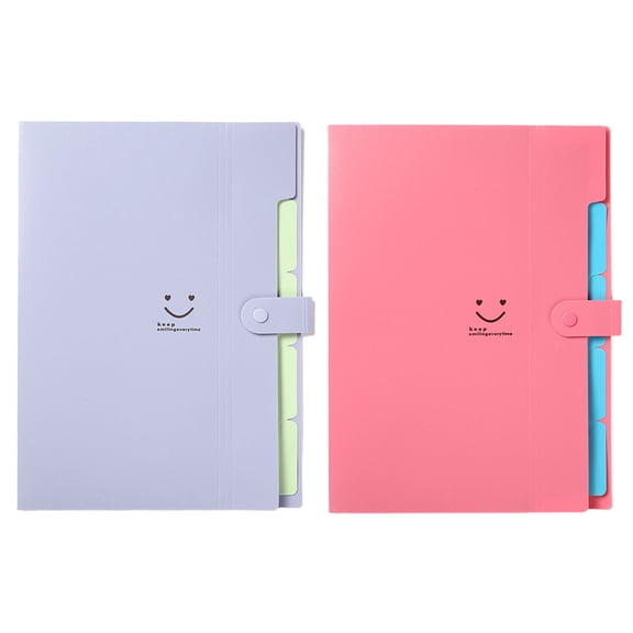 2pcs extended folder, letter size, cute folder file, 5 pocket folder organizer with tabs, folder for school