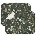 thumbnail image 1 of 2pcs flower Print Kitchen Drying Mat Set, Super Absorbent Microfiber Dish Drying Pad with Wildflower & Floral Design, Heat Resistant Countertop Mat for Dishes, Gift for Home Cooks, 1 of 3
