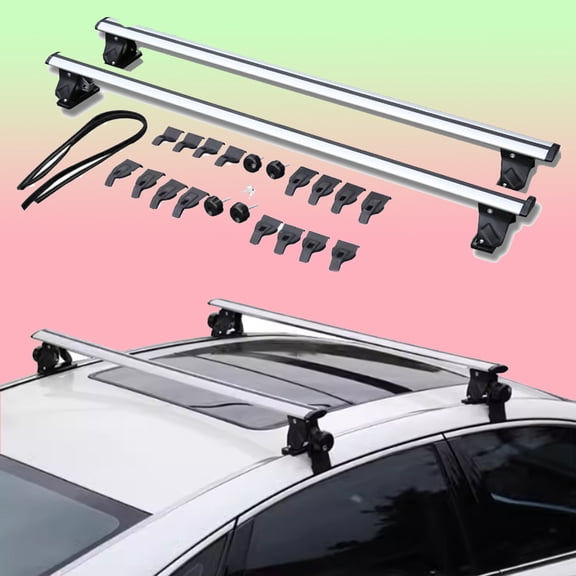 2pcs for Toyota Tacoma Sienna Sliver Crossbars Roof Rack luggage rack Lockable Roof Rail Rack Rooftop Sedan Aluminum Alloy Carrier Cargo Bar