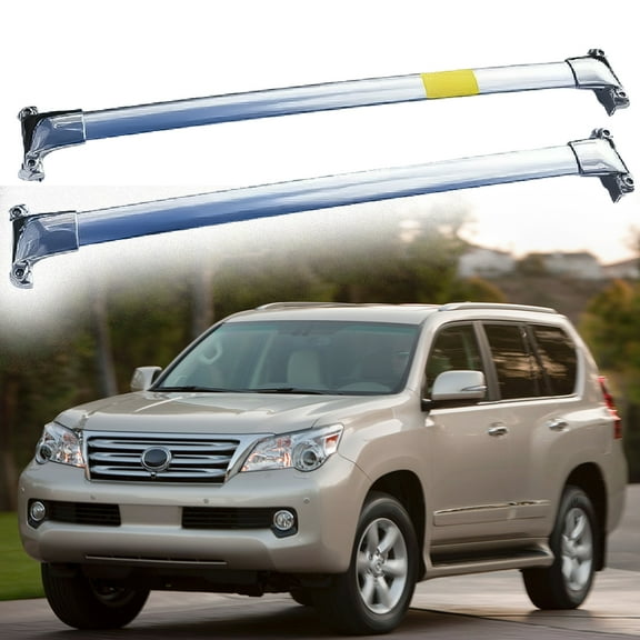 Roof Rack Cross Bars for Lexus GX400 GX460 2009-2020 | Lockable Design | 2Pcs Silvery Aluminum Anti-Corrosion rooftop cargo carrier, No Drilling Required