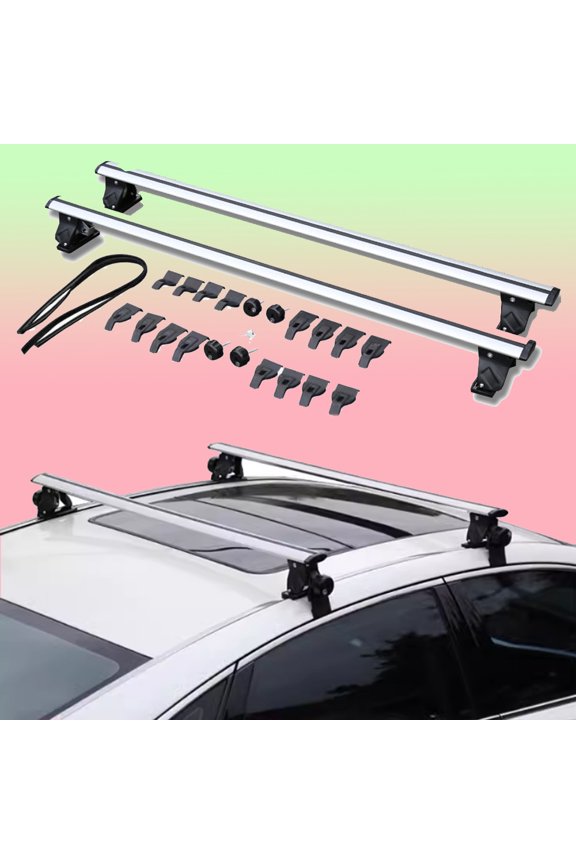2pcs for Volkswagen Polo Sliver Crossbars Roof Rack luggage rack Lockable Roof Rail Rack Rooftop Sedan Aluminum Alloy Carrier Cargo Bar