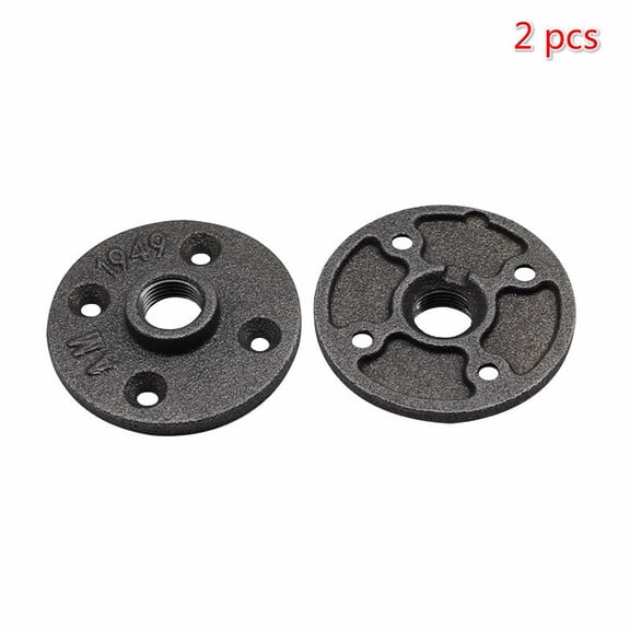 2pcs four-hole flanges cast iron Flanges 1/2"-2" Standard pipe fittings Pipe Nipple LOFT Industrial wind Decorate home Base