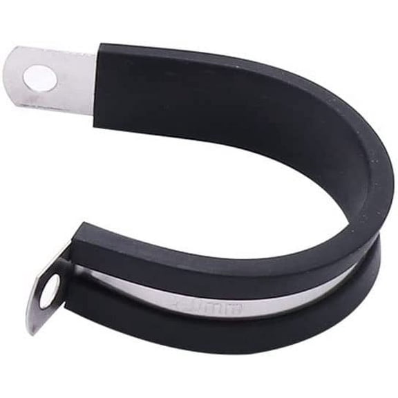 2pcs/lot 304 Stainless Steel Rubber Lined P Clips Cable Mounting Hose Pipe Clamp, for Pipe Brackets Tube Clamps are Used in Securing Hoses (Size : 55MM)