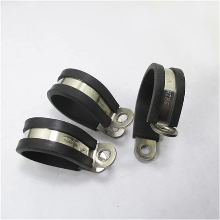 2pcs/lot 304 Stainless Steel Rubber Lined P Clips Cable Mounting Hose Pipe Clamp (Size : 14MM)