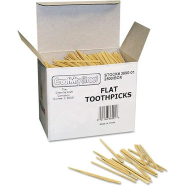 2pcs o   o - Flat Wood Toothpicks, 2,500 per Pack