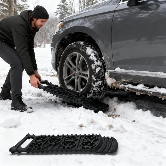 2pcs of Emergency Anti-Slip Tire Traction Mats for Vehicles, Designed to Recover Tracks And Assist in Snowy Conditions