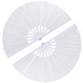 thumbnail image 1 of 2pcs pack Large Foldable Hand Fan 33cm 13inch 2pcs White Solid Handheld Fan for DIY Painting, 1 of 6