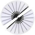 thumbnail image 1 of 2pcs pack Large Foldable Hand Fan 33cm 13inch 2pcs White with Black Rib Solid Handheld Fan for DIY Painting, 1 of 6
